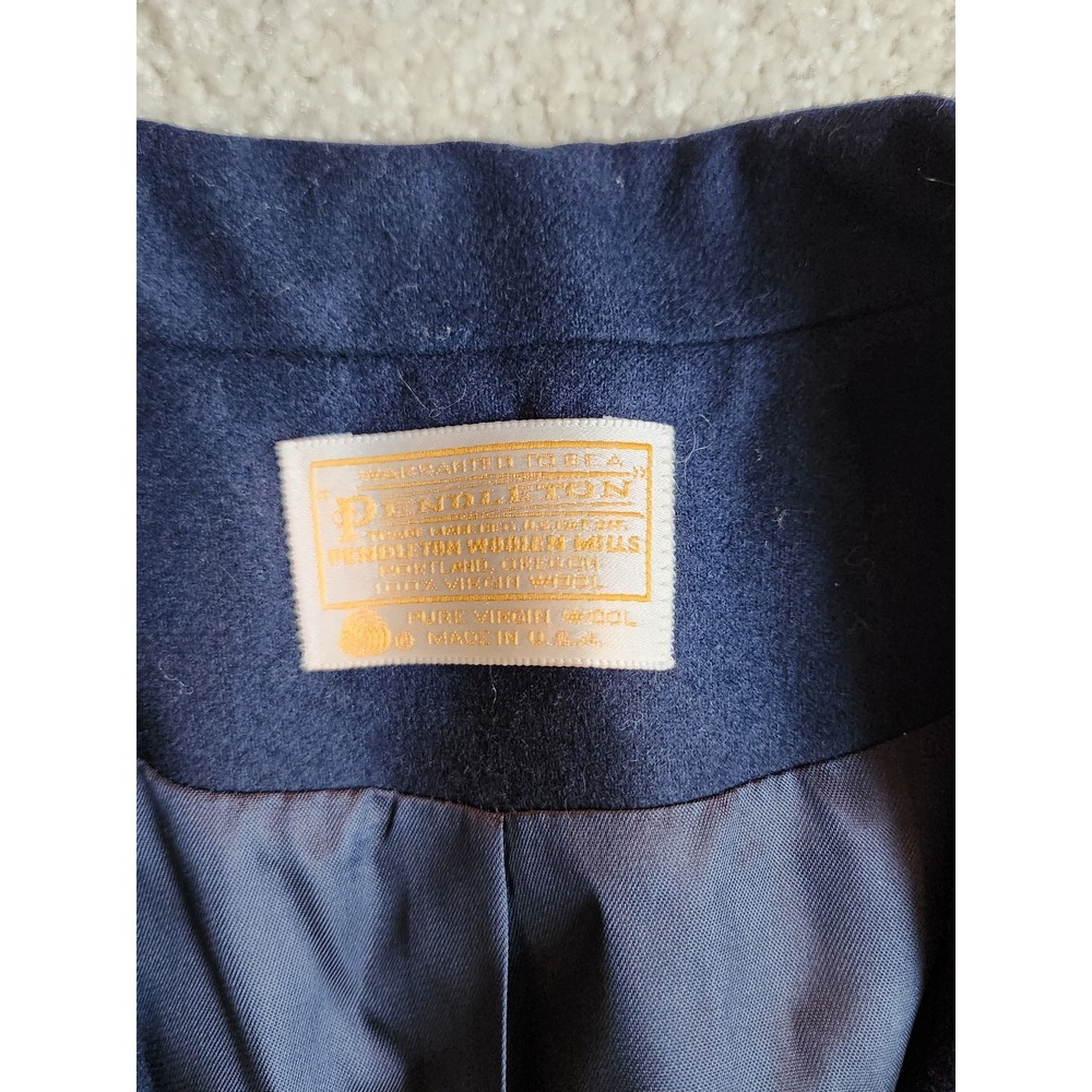 80s/90s Pendleton Blue Wool Blazer - image 4